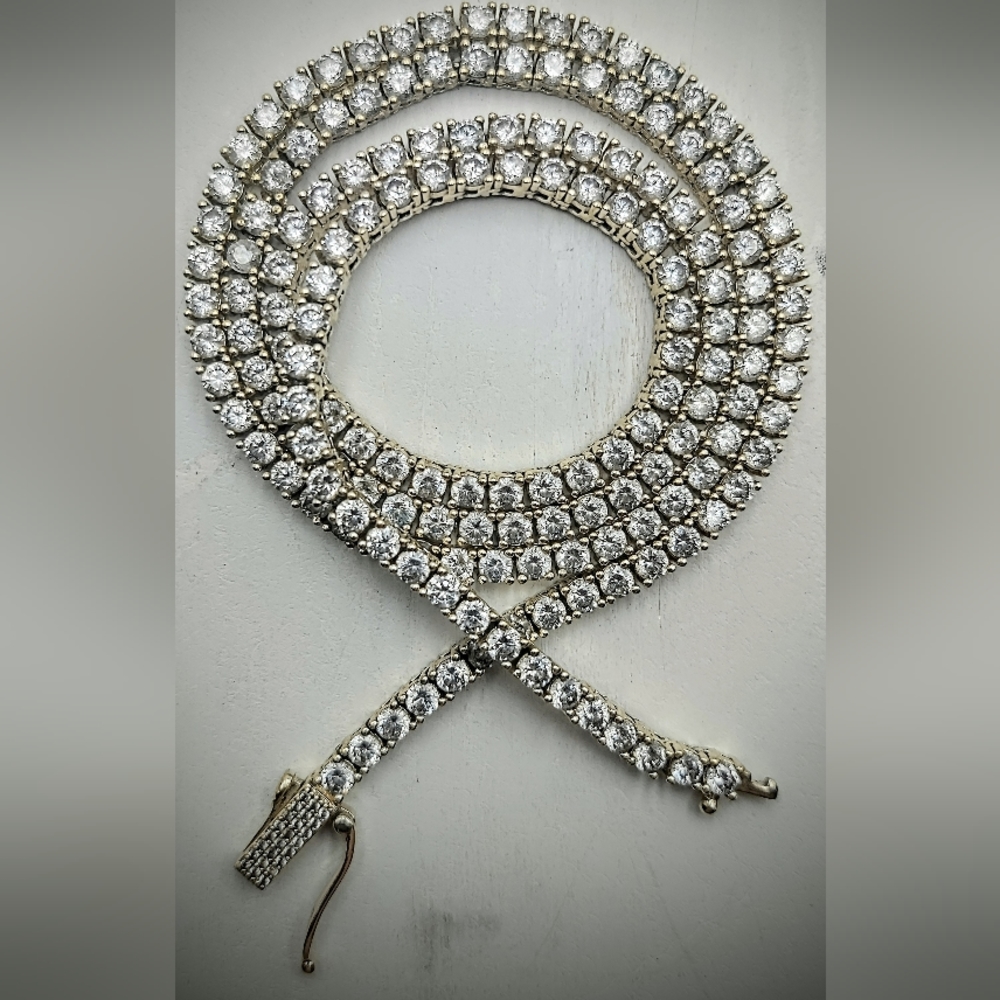 GLD Branded 18K Gold Plated CZ Tennis Style Long Necklace